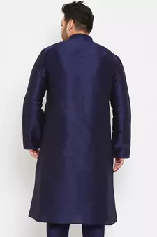Navy Blue Silk Blend Kurta