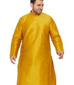 Men'S Mustard Silk Blend Kurta