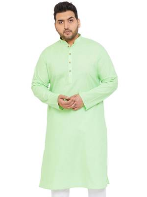 Men'S Mint Green Cotton Blend Kurta 1