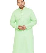Men'S Mint Green Cotton Blend Kurta