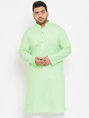 Men'S Mint Green Cotton Blend Kurta 2