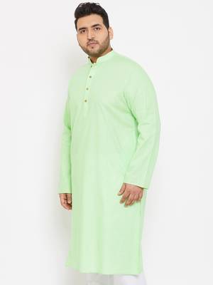 Men'S Mint Green Cotton Blend Kurta 3