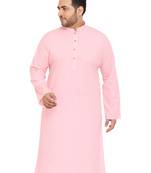 Men'S Pink Cotton Blend Kurta