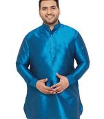 Men'S Turquoise Silk Blend Kurta