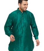 Men'S Green Silk Blend Kurta