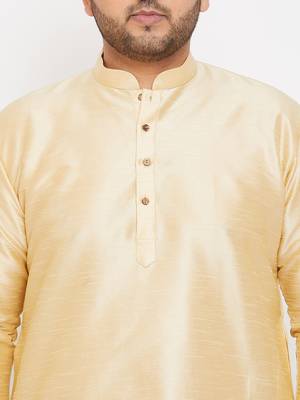 Men'S Gold And Maroon Silk Blend Kurta And Dhoti Set 5