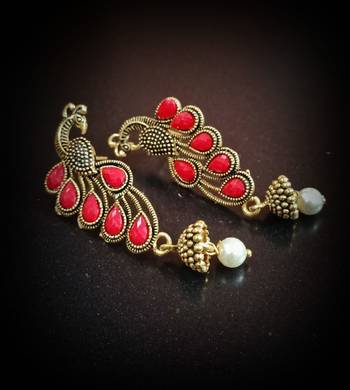Multicolor stone Platinum Alloy  Pair of Earring 4