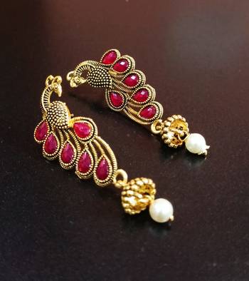 Multicolor stone Platinum Alloy  Pair of Earring 2