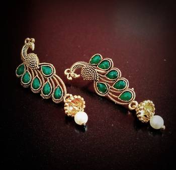Multicolor stone Platinum Alloy  Pair of Earring 1
