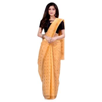 Gold hand woven cotton saree  1