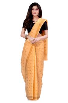 Gold hand woven cotton saree 