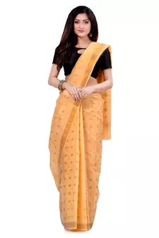 Gold hand woven cotton saree 
