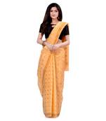 Gold hand woven cotton saree