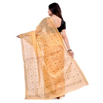 Gold hand woven cotton saree  2