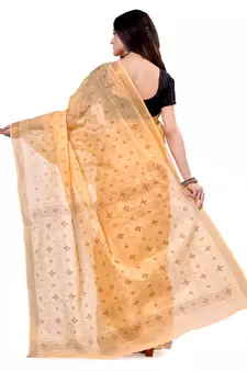 Gold hand woven cotton saree 
