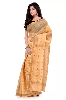 Gold hand woven cotton saree 