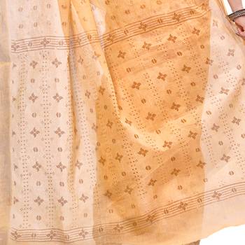 Gold hand woven cotton saree  4