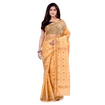 Gold hand woven cotton saree  5