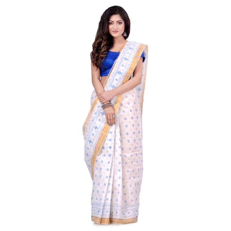 Multicolor hand woven cotton saree 