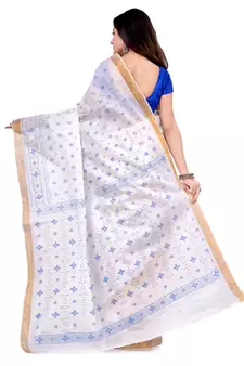 Multicolor hand woven cotton saree 