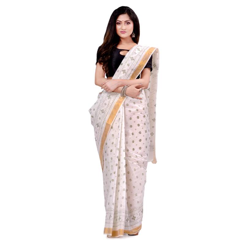 Multicolor hand woven cotton saree 