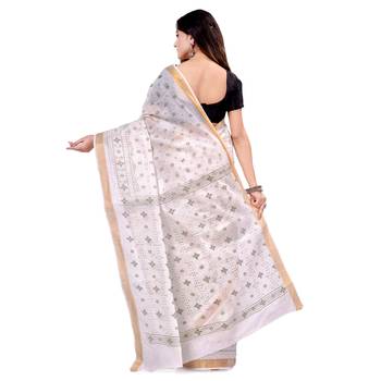 Multicolor hand woven cotton saree  2