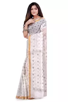 Multicolor hand woven cotton saree 