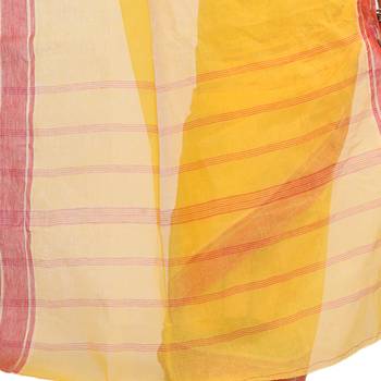 Multicolor hand woven cotton saree  4