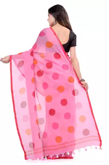 Multicolor Hand Woven Cotton Saree Without Blouse