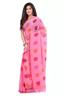 Multicolor Hand Woven Cotton Saree Without Blouse