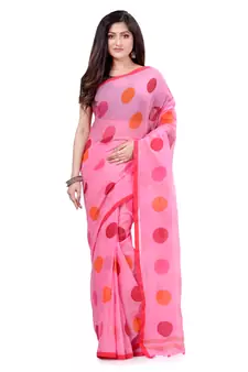 Multicolor Hand Woven Cotton Saree Without Blouse