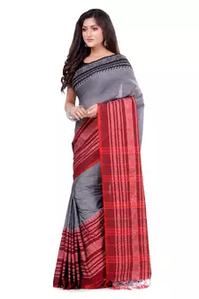 Multicolor hand woven cotton saree with blouse