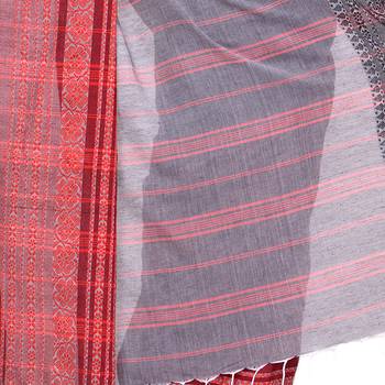 Multicolor hand woven cotton saree with blouse 4