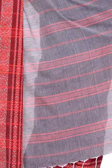 Multicolor hand woven cotton saree with blouse