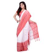 Multicolor hand woven cotton saree with blouse
