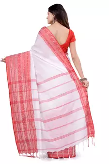 Multicolor hand woven cotton saree with blouse