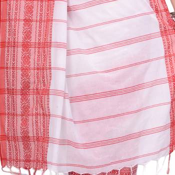 Multicolor hand woven cotton saree with blouse 4