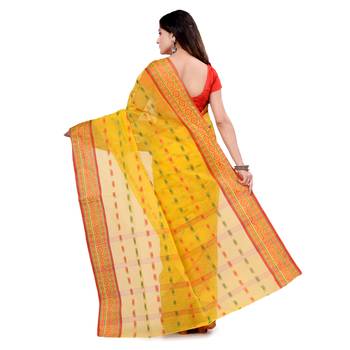 Multicolor Hand Woven Cotton Saree Without Blouse 2