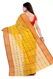 Multicolor Hand Woven Cotton Saree Without Blouse