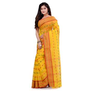 Multicolor Hand Woven Cotton Saree Without Blouse 3