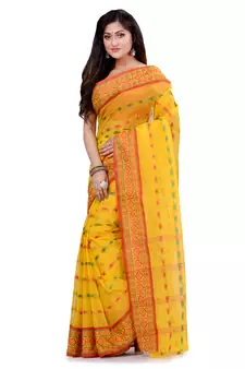 Multicolor Hand Woven Cotton Saree Without Blouse