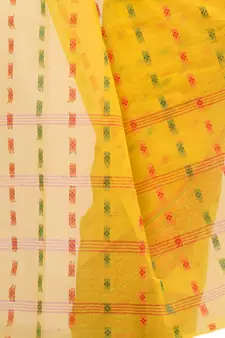 Multicolor Hand Woven Cotton Saree Without Blouse