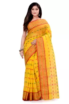 Multicolor Hand Woven Cotton Saree Without Blouse