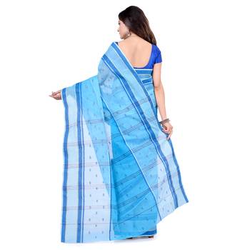 Blue hand woven cotton saree  2