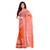 Orange hand woven cotton saree 