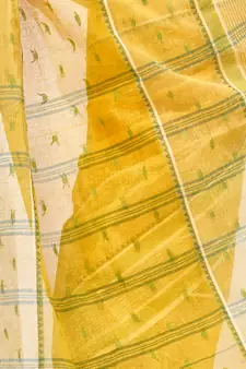 Yellow hand woven cotton saree 