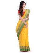 Yellow Hand Woven Cotton Saree Without Blouse