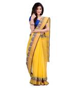 Yellow Hand Woven Cotton Saree Without Blouse