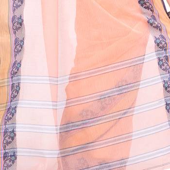 Orange Hand Woven Cotton Saree Without Blouse 4