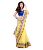 Yellow Hand Woven Cotton Saree Without Blouse